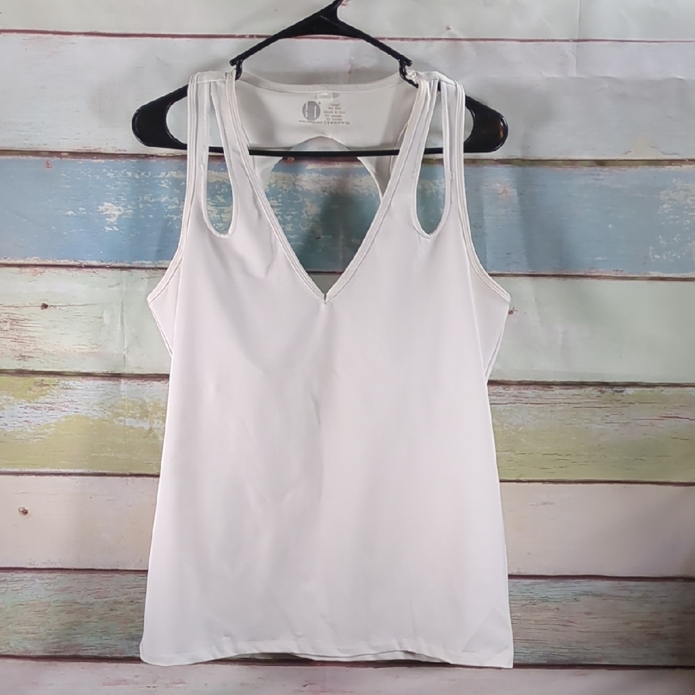 White Backless Tank Top with Racerback Style